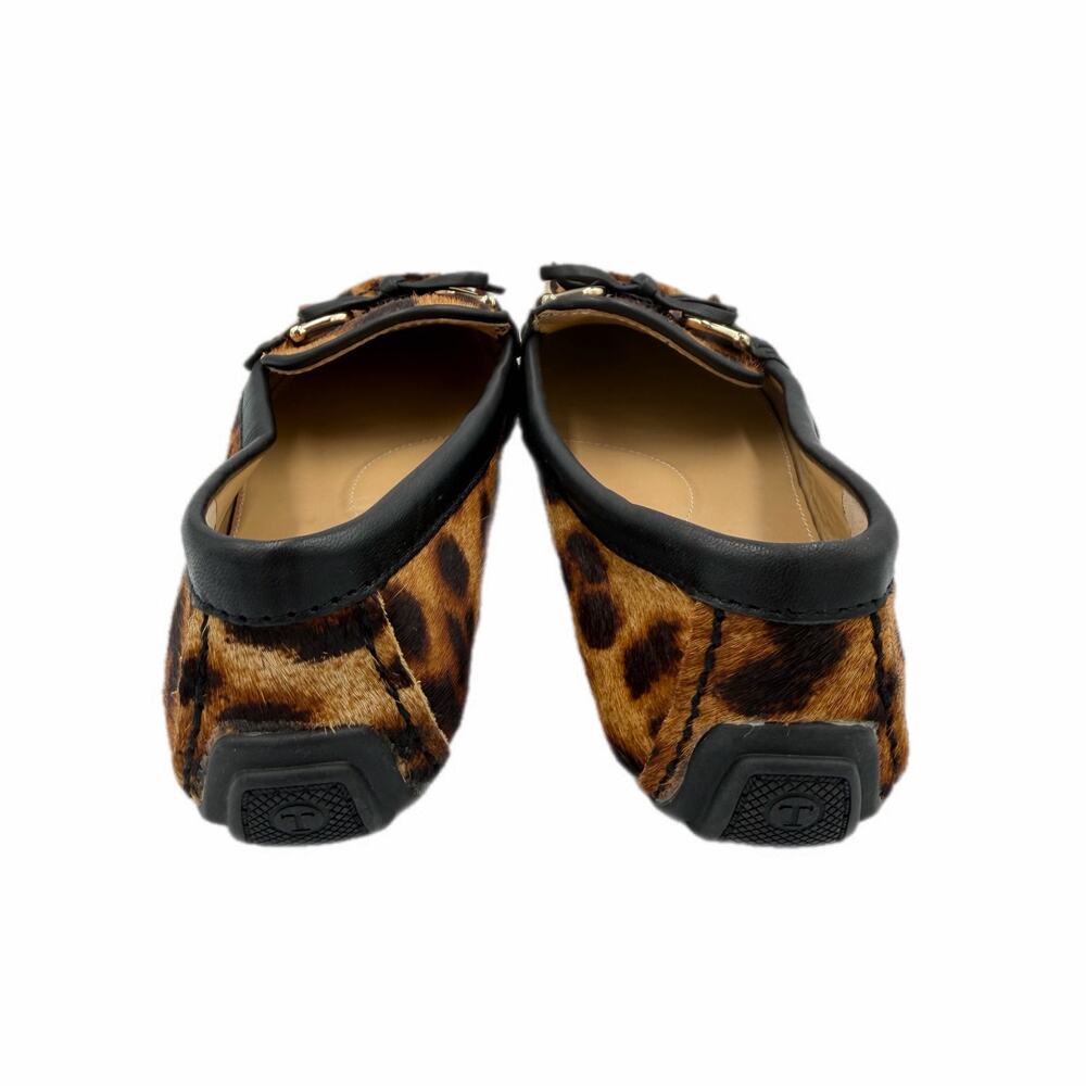 Talbots Everson Women's Tasseled Leather Driving Leopard Slip On Chic Moccasins - Picture 4 of 10
